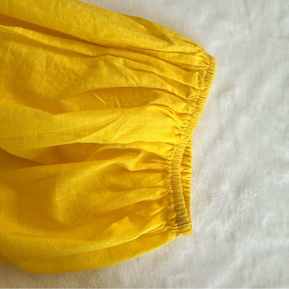 Banana Republic Yellow Balloon Sleeve Wrap Top XXL - Picture 7 of 8